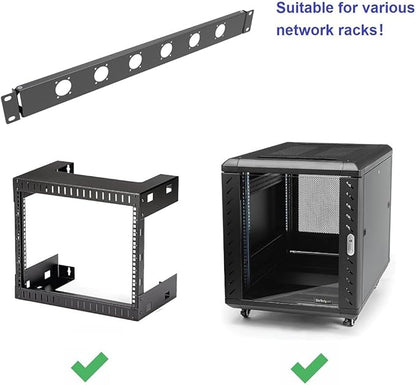 QiaoYoubang 1U Hinged Rack Panel 6D XLR HDMI Audio Rack Mount Panel for 19 inches Rack Mount (6D)