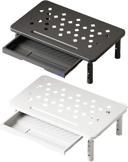 LUOOHL Adjustable Monitor Stand with Storage Shelf Ergonomic Designs for Home Office Workspaces Steel Construction Quick Assembly Desktop Organizers for Electronics