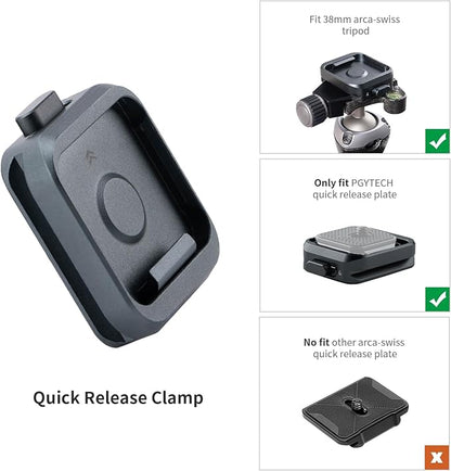 PGYTECH Quick Release Plate Clamp, with 1/4" and 3/8" Threaded Holes, Arca Swiss Interface, Suitable for Photo Cameras, Tripods, Gimbals