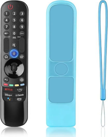 Replacement Voice Magic Remote for LG Smart TVs 2019–2024 with Glow-in-The-Dark Blue Protective Case, Compatible with AN-MR20GA/21GA/22GA/23GA/24GA Magic Remote with Pointer