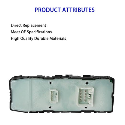 Left Front Driver Side Power Window Switch Compatible with 2006-2010 Jeep Grand Cherokee & Dodge Charger & Chrysler 300, 2007-2009 Chrysler Aspen&Dodge Durango, Replacement for 4602736AA 4602781AA