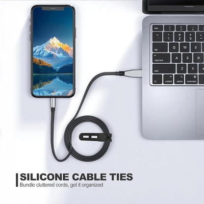 30 Pcs Cable Ties ，Silicone Cable Ties, Reusable Cord Organizer for Charger Cables, Hair Dryer, Home & Office, Flexible Cord Wraps for Electrical Wires (30 Pcs Cord Organizer)