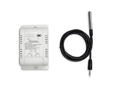 Yitouniu WiFi Smart Waterproof Temperature Controller Sensor Module, Tuya app Wireless Remote 16A Smart Switch with Energy Consumption Monitoring, Compatible with Alexa Google Home