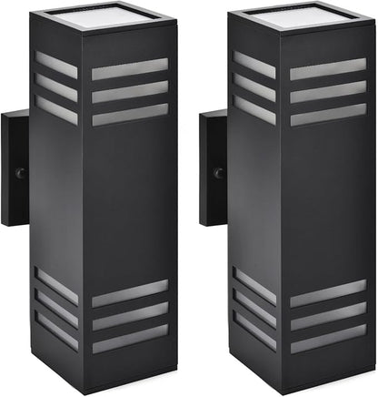 rosykite Smart Outdoor Sconce Lights 2 Pack, Up Down Wall Porch Lights RGB Color Changing WiFi APP Control, Dimmable LED Exterior Wall Lighting Fixtures Work with Alexa,No Hub Required,ETL Listed