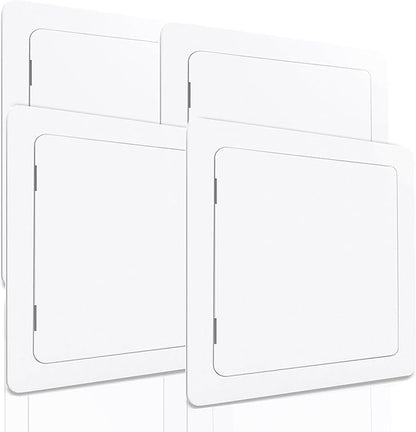 Morvat Access Panel 14x14 Inch for Drywall & Ceiling with Door, Heavy-Duty Durable ABS Plastic & Easy Install Access Box, Wall Hole Cover Plate for Plumbing & Electrical Cables & Wiring, White, 4 Pack