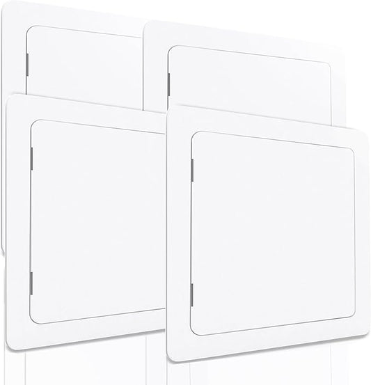 Morvat Access Panel 14x14 Inch for Drywall & Ceiling with Door, Heavy-Duty Durable ABS Plastic & Easy Install Access Box, Wall Hole Cover Plate for Plumbing & Electrical Cables & Wiring, White, 4 Pack