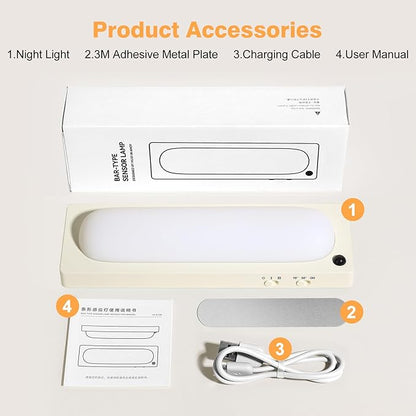 ICARER FAMILY Under Cabinet Lighting, USB-C Rechargeable 2700K Dimmer LED Battery Operated Under Counter Lights Stick On Magnetic Wireless Closet Lights for Desk, Stairs, Wardrobe, Wine Cabinet