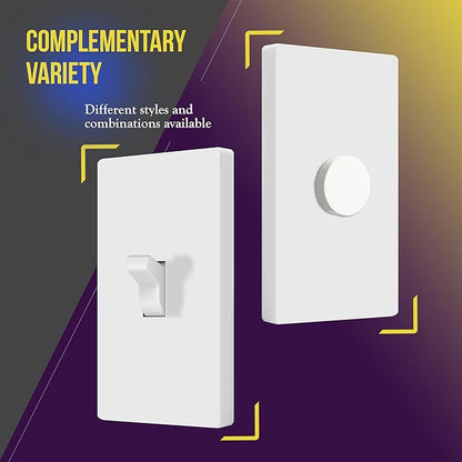 ENERLITES Screwless Toggle Switch Wall Plate, Child Safe Light Switch Cover, Standard 1-Gang 4.68" x 2.93", Unbreakable Polycarbonate Thermoplastic, UL Listed, SI8811-W-5PCS, Glossy, White, 5 Pack