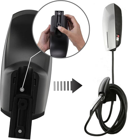 SEVEN SPARTA Charging Cable Holder with Chassis Bracket Compatible with Tesla Model 3 Model Y Model X Model S Charger Cable Organizer Car Accessories Wall Connector, Patent Approved (Black)