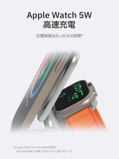 REDBEAN 3in1 Qi2 Wireless Charging Station, Mag-Safe Charger Stand Compatible with iPhone, Apple Watch & AirPods, 25W Foldable Fast Charging Dock, Aluminum Alloy for Multiple Devices, SpaceGray