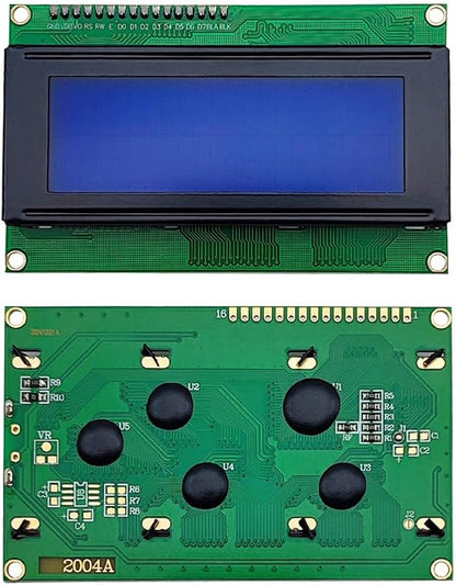 Haldzemo 2004 LCD Screen Display Module 2004A 20x4 White Character Blue Backlight DC 5V (2 Pack)