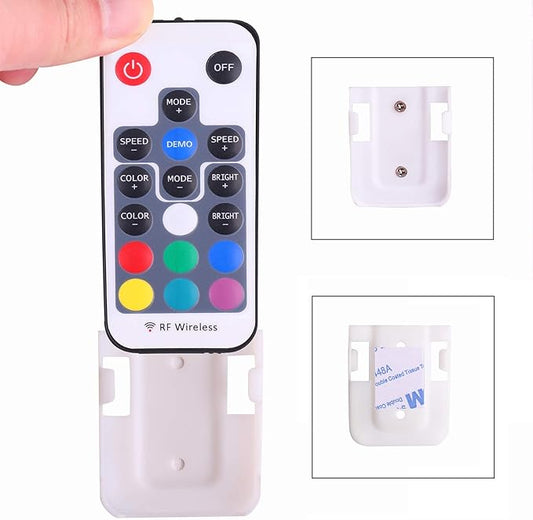Mini Remote Controller for RGB Color LED Strip Lights, RF Dimmer for 12V DC LED Ribbon, LED Neon Sign, Wireless Remote Control for Dimmable 3528 5050 Under Cabinet Puck Lights(RGB)