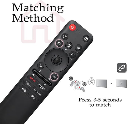 Replacement for LG MR25GA Magic Remote AKB76046602, Voice Control & Pointer Remote Compatible with LG TVs 2025 OLED G5/C5/B5 QNED 92A/85A/80A UA77 Series & Older Models MR25GA/24GA/23GA/22GA/21GA/20GA