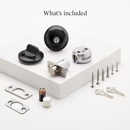 Level Lock (Matter) Smart Lock - World's Smallest, Most Beautifully Designed Matter-Over-Thread Deadbolt - Level App for iOS & Android | Works with Apple Home (Matte Black)