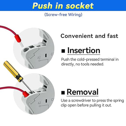 UL Listed 10Pcs Electromagnetic Relay for PLC;24V Relay Din Rail; 24VDC and 24VAC Both; SPDT 6 Amp Push in Socket Screw-Free Wiring