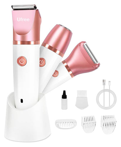 Ufree Electric Shaver Razors for Women Pubic Hair, Bikini Trimmer for Face and Body Hair, Wet & Dry Use Groomer, Hair Trimmer, Birthday Gifts for Women, Gold