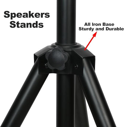 Howonder Heavy Duty Speaker Stand, PA Speaker Stand,Speaker Tripod Stand, Adjustable Height from 44 to 72 Inches，Hold up to 150lbs, HD-300 (2 Packs Black)