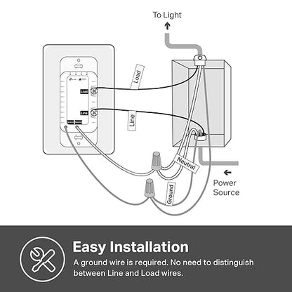 Kasa Smart Kasa Matter Smart Dimmer Switch: Voice Control w/Siri, Alexa & Google Assistant,UL Certified, Timer & Schedule, Easy Guided Install,Neutral Wire Required, Single Pole, 2.4GHz Wi-Fi, 3-Pack