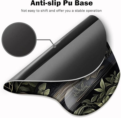Ergonomic Mouse Pad with Wrist Support,Mouse Pad with Wrist Rest and Coaster Set,Office Supplies Non-Slip Mouse Pads for Desk, Non-Slip Comfortable,Goth
