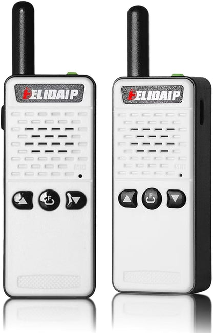 ELIDAIP T-M2 Super Mini Walkie Talkies for Adults,Rechargeable Walkie Talkies,Portable Two Way Radios for Restaurant,Camping,Running,Hotels,Hiking,Supermarket,Shopping Malls,White 2 Pack