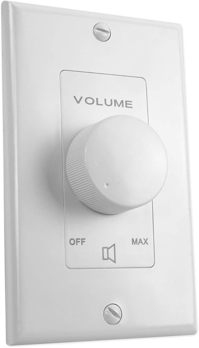 Rockville VOL7035 35W 70V Wall Volume Control, 1-Gang, White, Easy Install, Dust-Protected, Excellent Frequency Response, for Commercial Audio Systems