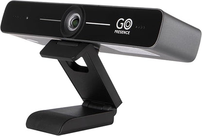 GoPresence Smart 4K Compact Video Conference Camera – Ultra HD 120° Wide Lens, AI Auto-Framing, Noise-Cancelling Mics, 20ft Pickup, Plug-and-Play USB for All Video Conference Platforms – Small Rooms
