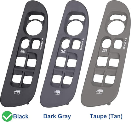 Obaee Driver & Passenger Door Window Control Switch Panel Bezel Compatible with 2002-2009 Dodge Ram 1500 2500 3500 Front Right & Left Window Button Border Trim, Black