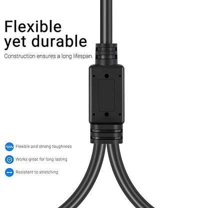LanSenSu XLR Female to 2 XLR Male Patch Y Cable - 10ft Balanced Microphone Splitter Cord Audio Adaptor (1Pack)