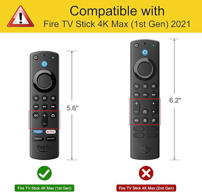 CaseBot Remote Case for Fire TV Stick HD/4K/4K Max (1st Gen)/Fire TV Stick (3rd Gen)/Lite - Anti-Slip Shockproof Silicone Cover for Alexa Voice Remote (2nd & 3rd Generation) (Red)