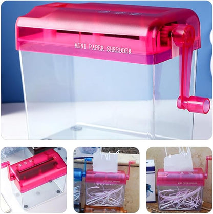 DEARMAMY Manual Paper Shredder for Home and Office, Mini Handheld A4 Paper Cutter, Wear-Resistant Portable Desktop Shredder for School and Household Use