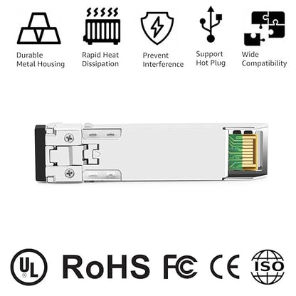 OPSTRAN 10GBASE-LR SFP+ Optical Transceiver Module Compatible with Cisco SFP-10G-LR SFP-10G-LR-S SFP-10G-LR-X 10G SFP+ 1310nm 10km DDM Duplex LC SMF 4 Pack