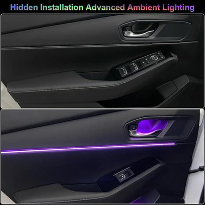 Acrylic Interior Car Ambient Lighting, Interior RGB LED Strip Kit with Music Sync Mode, 55 Inch Length Suitable for Pickup, Trucks, SUV and Large Vehicles (6 in 1)