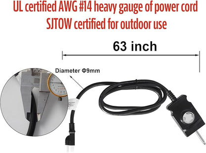 Upgrade Universal 1650W 15A Electric Smoker Heating Element Kits with Adjustable Thermostat Controller Compatible with Masterbuilt, Smoke Hollow,Char Broil,Dyna-Glo,Cuisinart and Most Electric Smokers