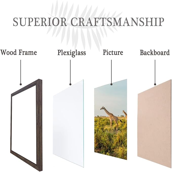 TKYGU 10x15 Picture Frame Set of 3, walnut Wooden Frame 10 by15 Wall Gallery Poster Photo frame with Durable Shatter Resistant Plexiglass for Wall Mounting Family -friend- wedding best gift