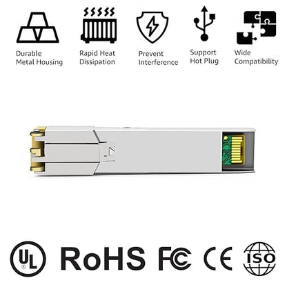 OPSTRAN 10/100/1000BASE-T SFP SGMII Copper Transceiver Module Compatible with Cisco GLC-TA RJ45 100m cat5e/6 10 Pack