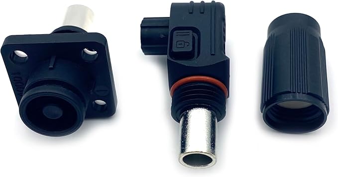 1 Set Battery Energy Storage Connector, 250A High Current Connectors Quick Plug Terminal Black Right Angle Plug and Socket IP67 Waterproof Power Adapter Crimping 70mm² Wiring (1500V)