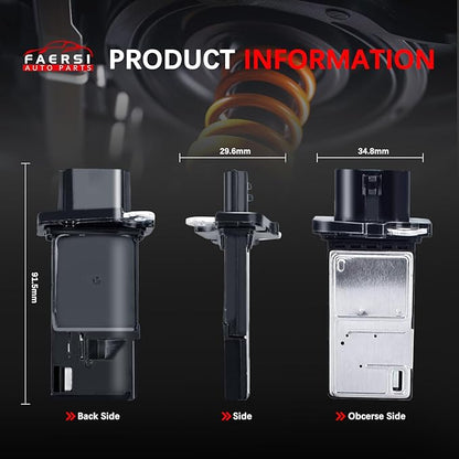 FAERSI Mass Air Flow Sensor Meter MAF 22680-7S000 AF10141 for 2003-2014 Altima & 2004-14 Maxima & 07-12 Sentra & 05-15 Xterra & 2003-2014 Murano | Infiniti 08-13 G37 & 05-08 G35 & More