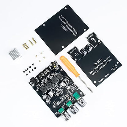Hosyond ZK-502T 100W Bluetooth 5.0 Amplifier Board with Treble and Bass Control, TPA3116D2 50Wx2, Bluetooth AMP Board for Home Passive Speakers