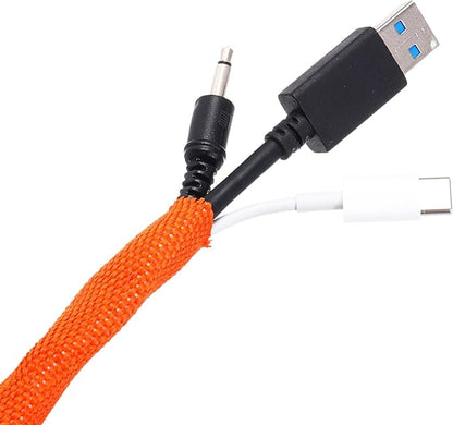 MECCANIXITY Braided Cable Sleeves Heat Shrinkable Fabric Sleeving, 2" 26ft Orange 2:1 Ratio Heat Shrinkable Cord Protector for Harness Cable, Network Cable Protection, Cable Management