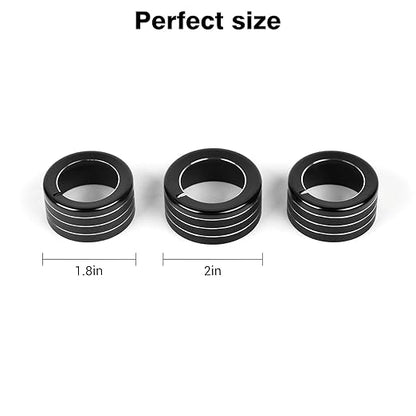 JeCar Air Conditioner Button Trim Cover Aluminum Alloy Knob Cover Fit for Toyota 4Runner 2010-2023, Black