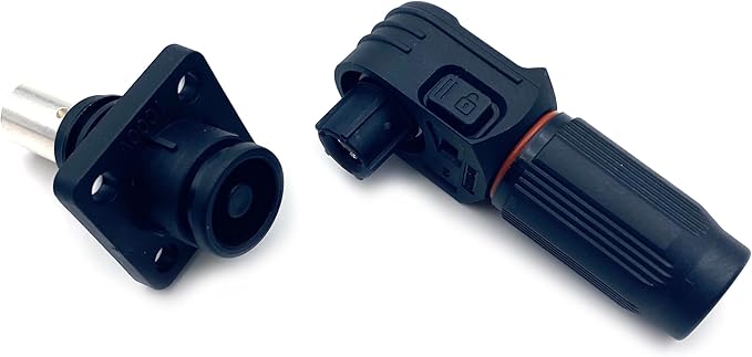 1 Set Battery Energy Storage Connector, 120A High Current Connectors Quick Plug Terminal Black Right Angle Plug and Socket IP67 Waterproof Power Adapter Crimping 25mm² Wiring (1000V)