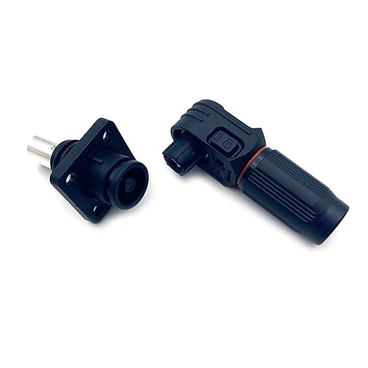 400A Battery Energy Storage Connector, 150mm² High Current Connectors IP67 Waterproof Crimping Wiring Power Adapter Quick Plug Terminal Right Angle Plug and Socket (1500V Black+Orange)