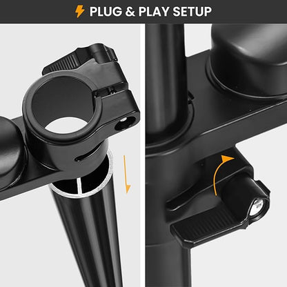 TARION Camera Arm Desk Mount: Heavy Duty DSLR Desktop Mount Camera Stand with Tablet Holder Double C Clamp 1/4 3/8 Screw Adapter Articulating Arm for Selfie Streaming Videography TitanRig Lite Z