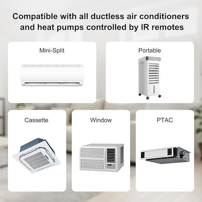 WOOX Smart Air Conditioner & Heater Pump Controller, WiFi IR Remote Control for Mini Split AC, Portable & Window AC, Temperature and Humidity Automation Controllers, Compatible with Alexa/Google
