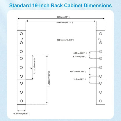1U PDU Horizontal Rackmount Power Strip - Surge Protector 10 NEMA 5-15R Outlet 100V-240V/15A 1800 Joules, 10 Independent LED Switches, w/6 ft Cord, for Network Server, ETL Listed, by CENTROPOWER