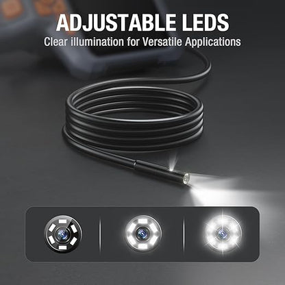 Dual Lens Endoscope Camera with Light, Teslong 4.3" HD Snake Borescope Inspection Camera, Automotive Scope Cam with Flexible Cable, Home Waterproof Fiber Optic for Sewer Drain Pipe (3.3FT)