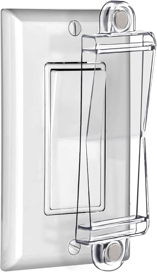Light Switch Guard Cover- PSZEZNZ Light Switch Outlet Covers for Flat Modern Wall Switches-Child Safety Protection(Clear,1 Piece)