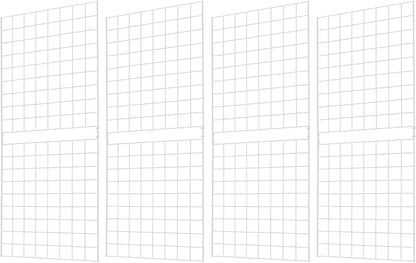 7RiversART Grid Wall Commercial Grade Gridwall Panels – Heavy Duty Grid Panel for Any Retail Display Wall Grid 2' Width x 5' Height, White (Pack of 4) Easily Portable