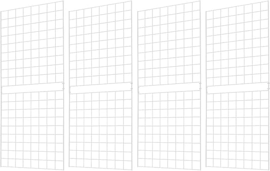 7RiversART Grid Wall Commercial Grade Gridwall Panels – Heavy Duty Grid Panel for Any Retail Display Wall Grid 2' Width x 5' Height, White (Pack of 4) Easily Portable