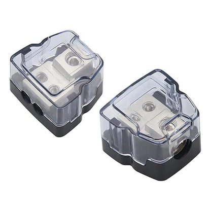 2Way Power Distribution Block 4AWG / 8AWG in 8 AWG Out Car Amplifier Audio Amp Splitter 2PCS